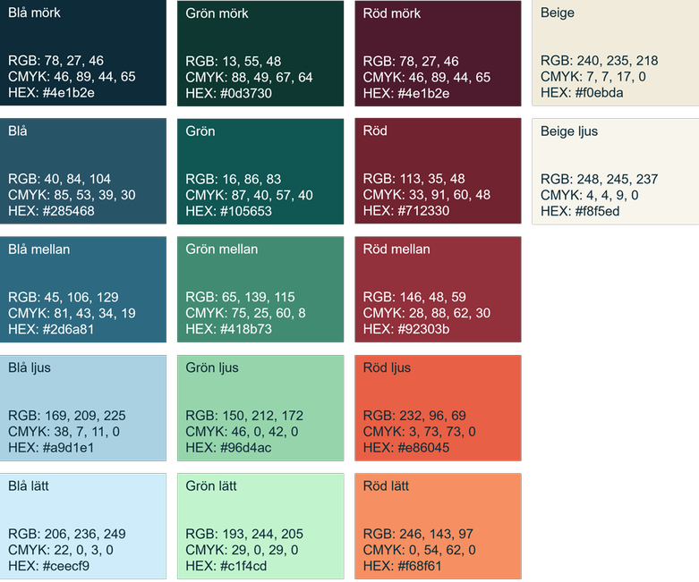 Greppa Näringens färgpalett